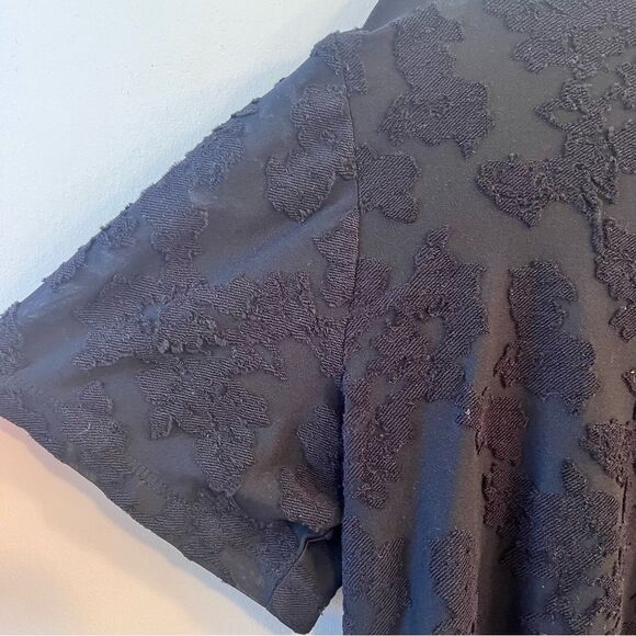 Aritzia Wilfred Black Sheer Top with Embroidered Floral Detailing Size Medium - Picture 2 of 7